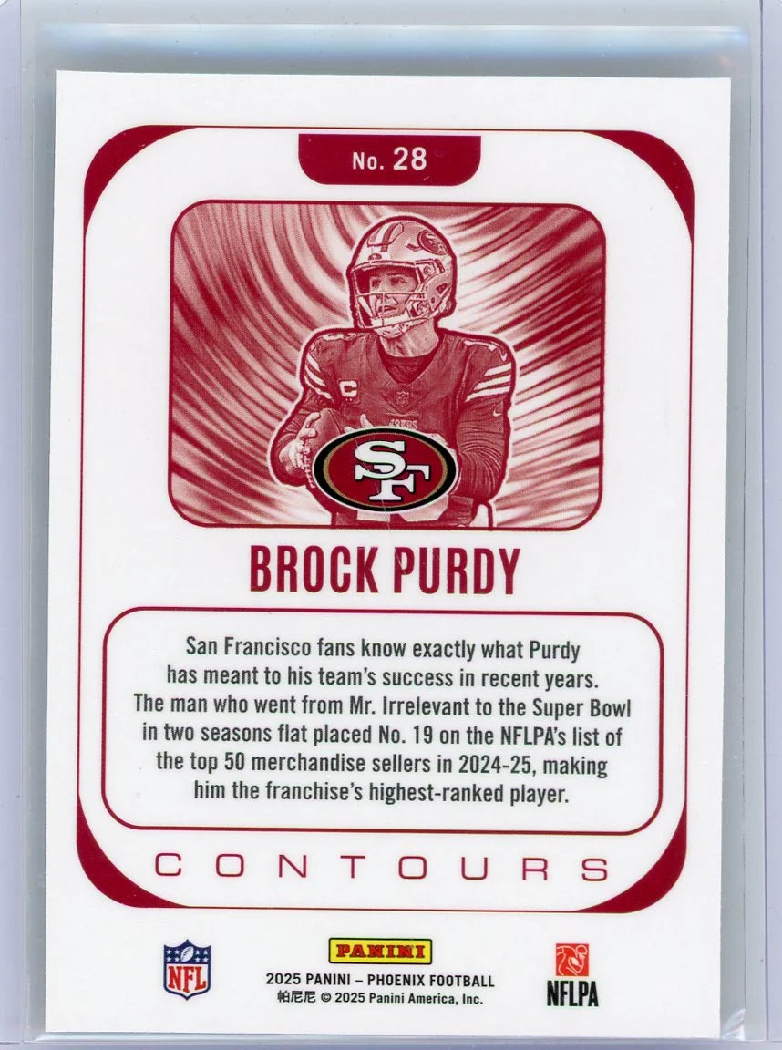 Brock Purdy 2025 Panini Phoenix Contours