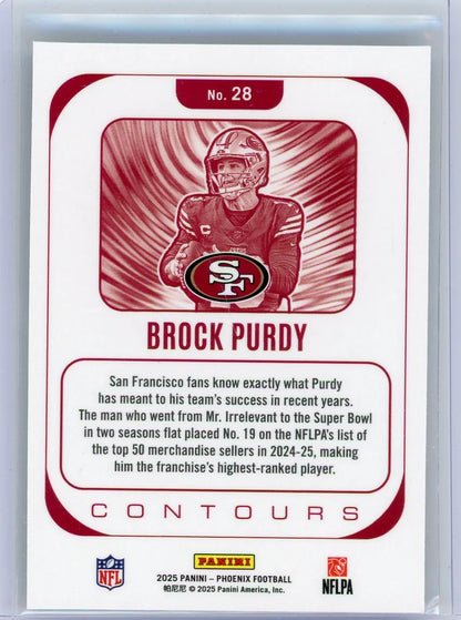 Brock Purdy 2025 Panini Phoenix Contours