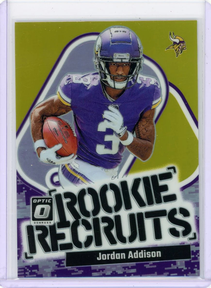 Jordan Addison 2023 Panini Donruss Optic Rookie Recruits Gold #'d 10/10