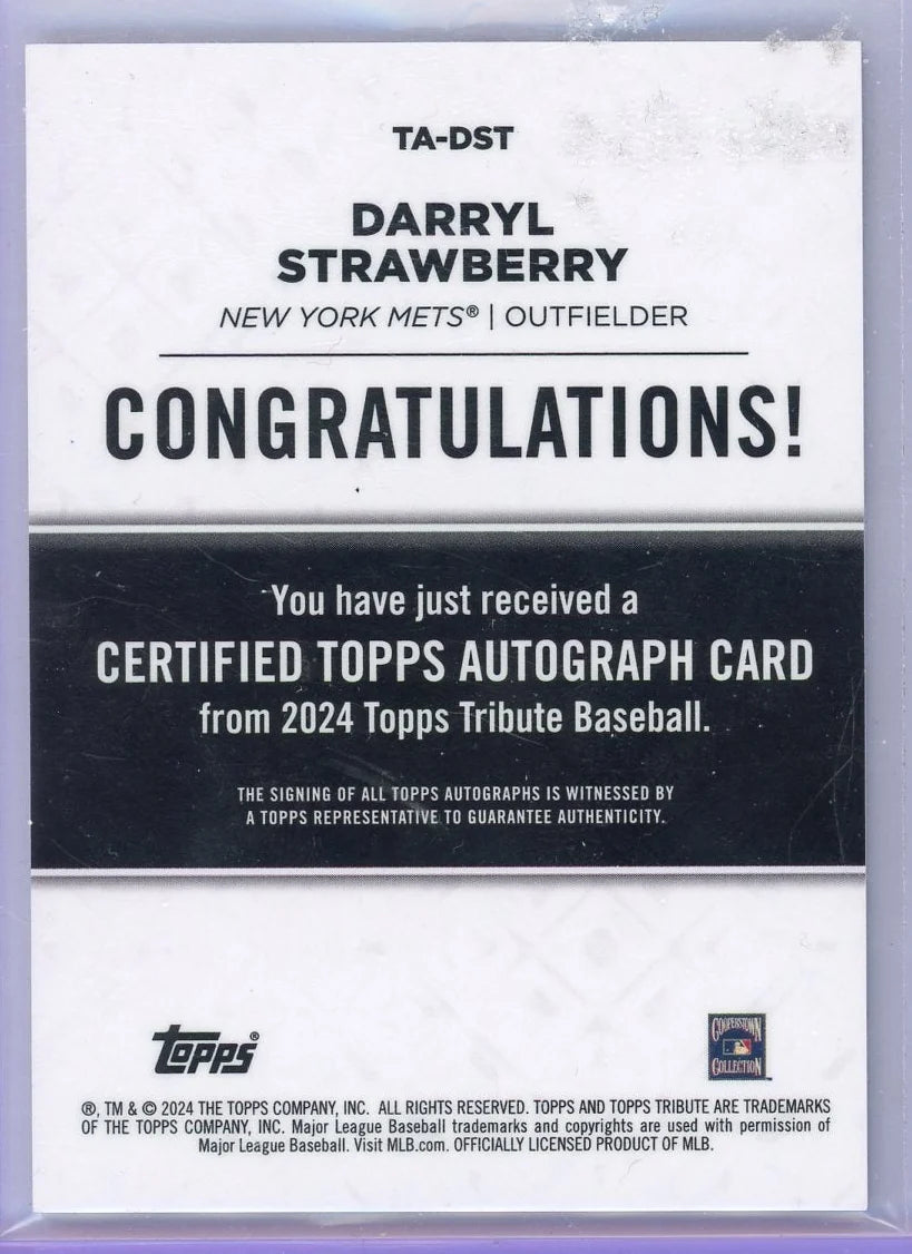 Darryl Strawberry 2024 Topps Tribute autograph /199