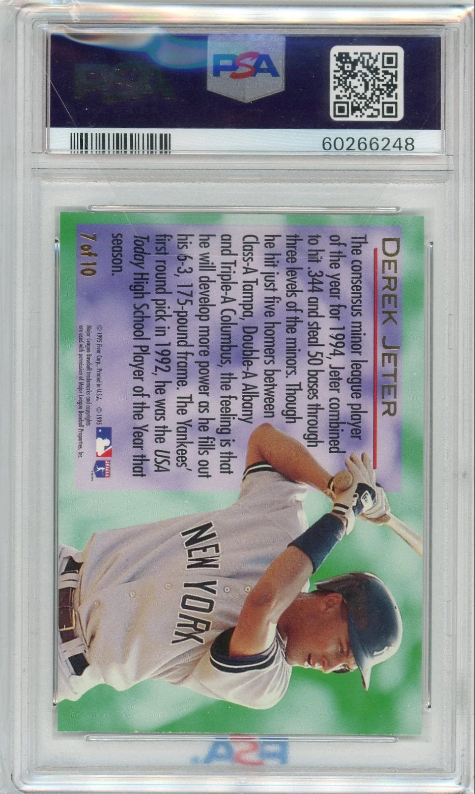 Derek Jeter 1995 Fleer Ultra Golden Prospect PSA 8