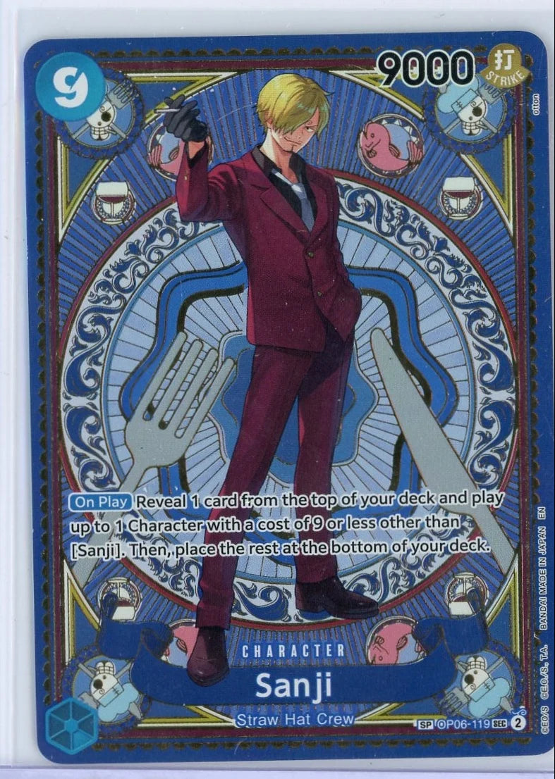 Sanji One Piece A Fist of Divine Speed Secret Rare #OP06-119