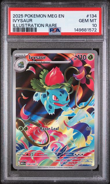 Ivysaur #134/132 Pokemon ME01 Mega Evolution Illustration rare PSA 10