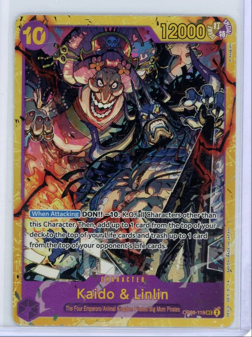 Kaido & Linlin One Piece Two Legends Secret Rare (OP08-119)
