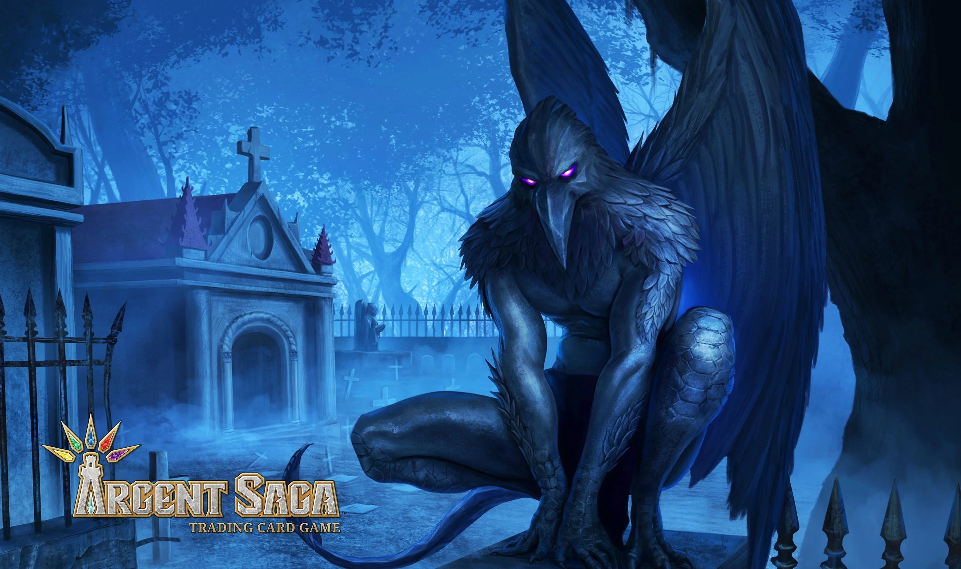Argent Saga TCG Rubber Playmat - Shadow Gargoyle