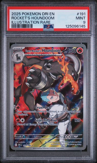 Team Rocket's Houndoom Pokémon Destined Rivals Illustration Rare 191/182 PSA 9