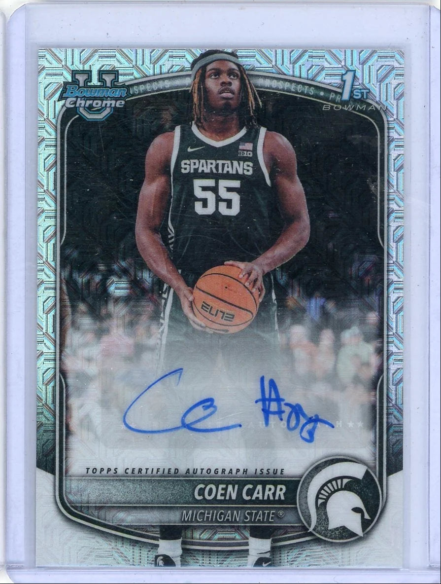 Coen Carr 2025-26 1st Bowman Chrome Mojo autograph