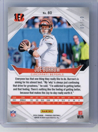 Joe Burrow 2024 Panini Phoenix blue #'d 05/50