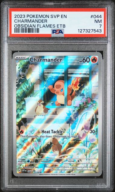 Charmander 2023 Pokémon Obsidian Flames Black Star Promo #044 PSA 7