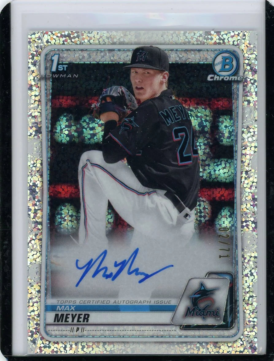 Max Meyer 2020 1st Bowman Chrome autograph speckle refractor #'d 02/71
