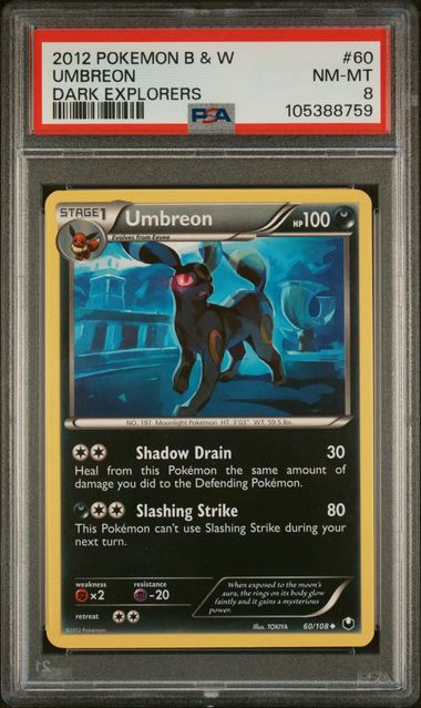 Umbreon Pokémon Black & White Dark Explorers #60/108 PSA 8