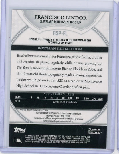 Francisco Lindor 2011 Bowman Sterling Prospects Autographs