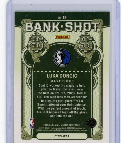 Luka Doncic 2023-24 Panini Mosaic Bank Shot Silver