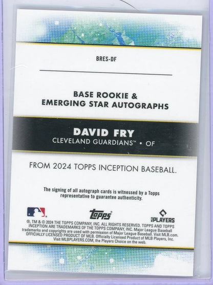 David Fry 2024 Topps Inception Autograph #'d 26/75