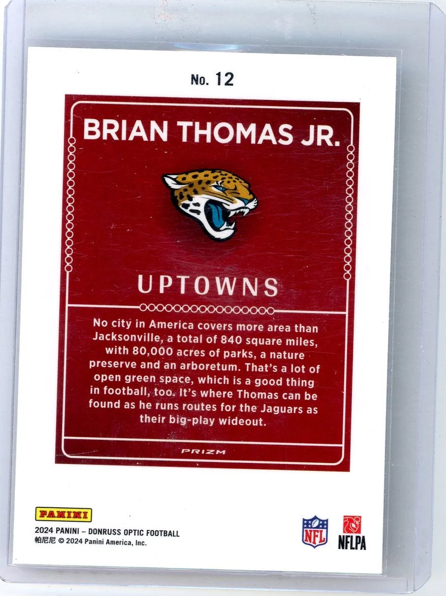 Brian Thomas Jr. 2024 Panini Donruss Optic Uptowns RC