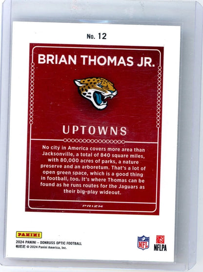 Brian Thomas Jr. 2024 Panini Donruss Optic Uptowns RC
