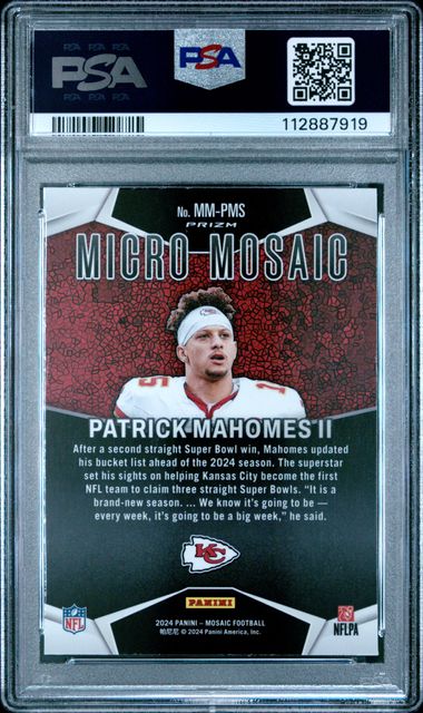 Patrick Mahomes II 2024 Panini Mosaic Micro Mosaic PSA 9
