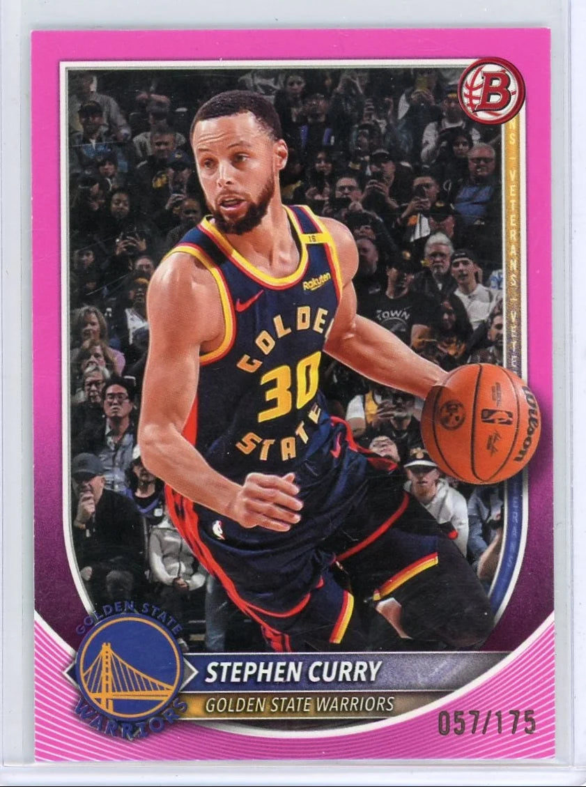Stephen Curry 2025-26 Bowman pink #'d 057/175