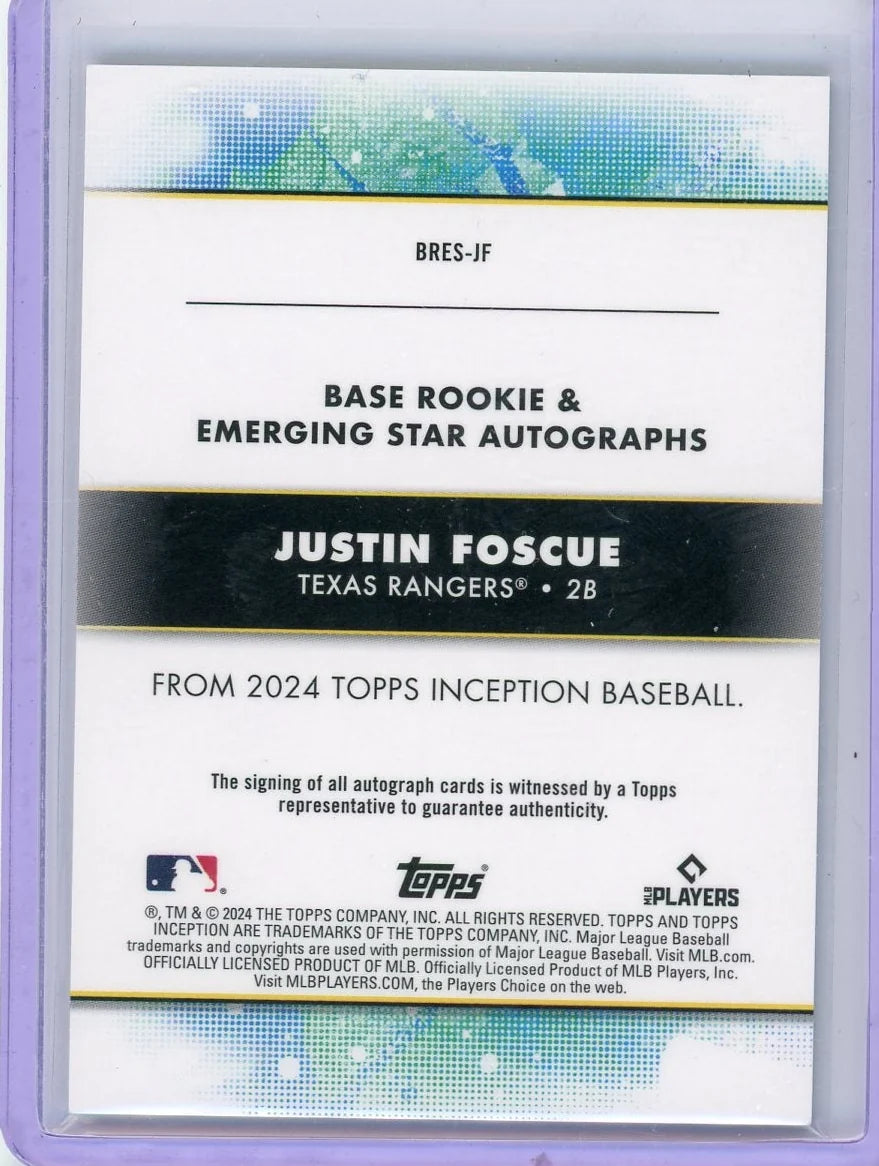 Justin Foscue 2024 Topps Inception Rookie Autograph #'d 114/125