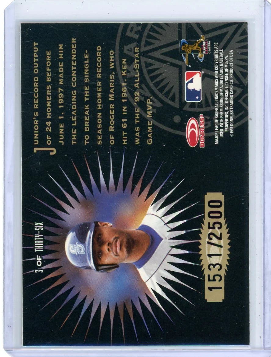 Ken Griffey Jr. 1997 Leaf 22 Karat Gold Leaf Stars #'d 1531/2500