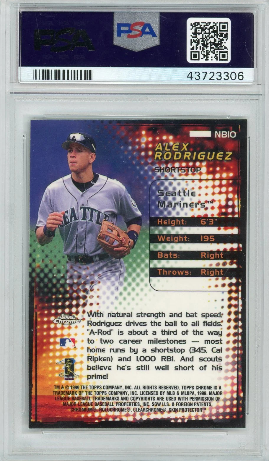 Alex Rodriguez 1999 Topps Chrome New Breed PSA 9