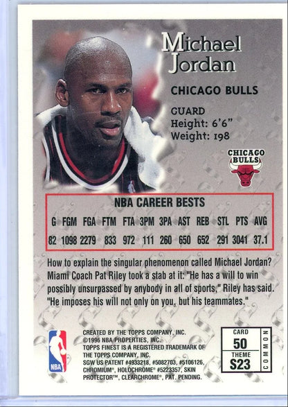 Michael Jordan 1996 Topps Finest Sterling Bronze W/Peel
