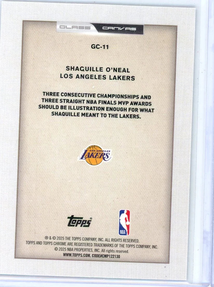Shaquille O'Neal 2025-26 Topps Chrome Glass Canvas SP