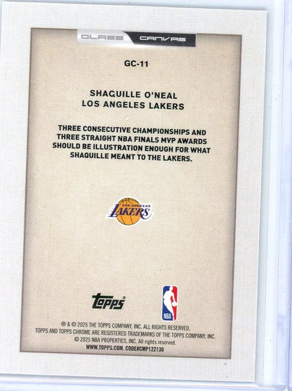 Shaquille O'Neal 2025-26 Topps Chrome Glass Canvas SP