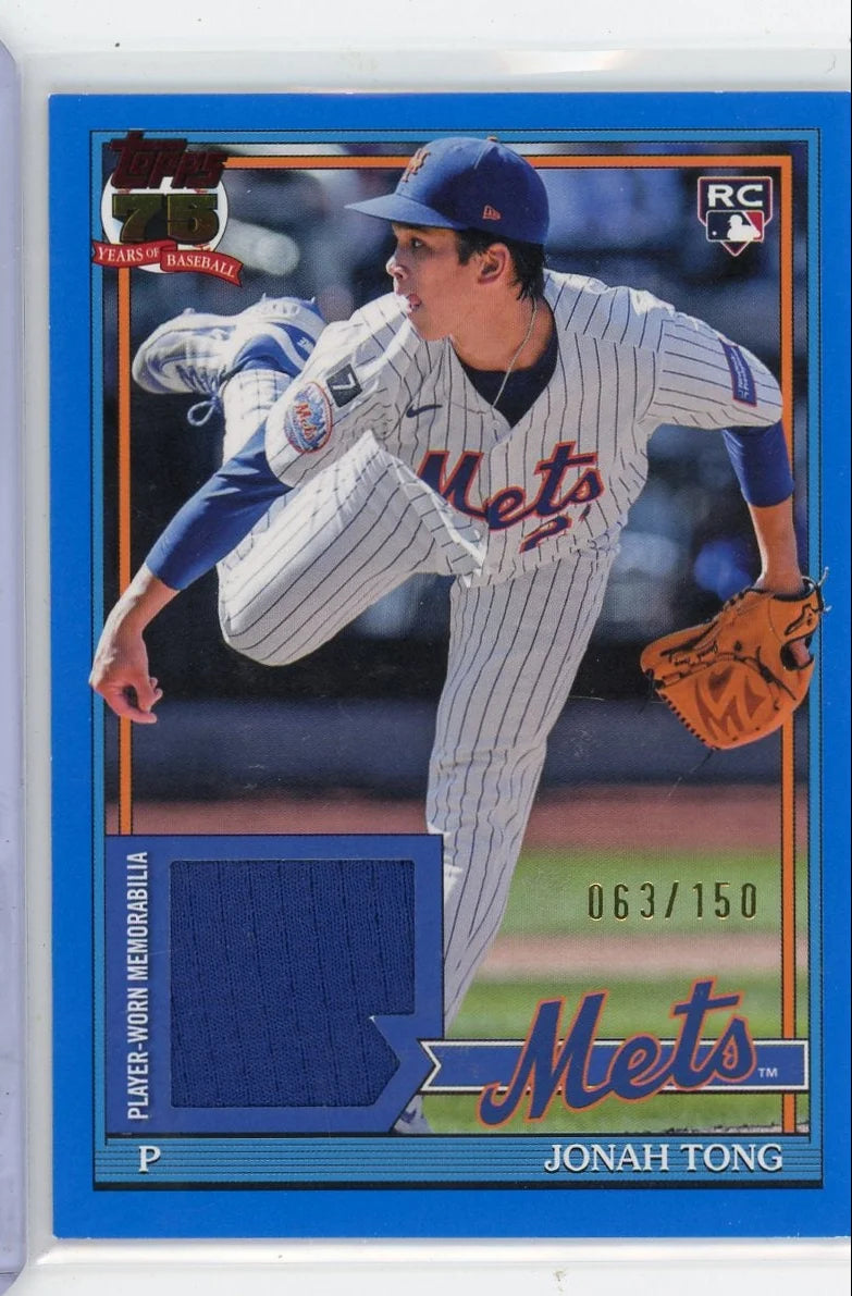 Jonah Tong 2026 Topps 1991 relic blue #'d 063/150