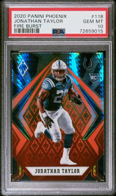 Jonathan Taylor 2020 Panini Phoenix Fire Burst RC PSA 10