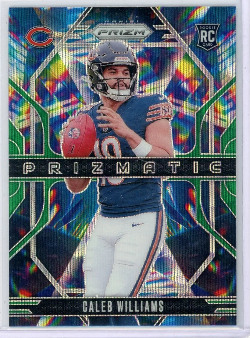 Caleb Williams 2024 Panini Prizm Prizmatic Green Wave RC
