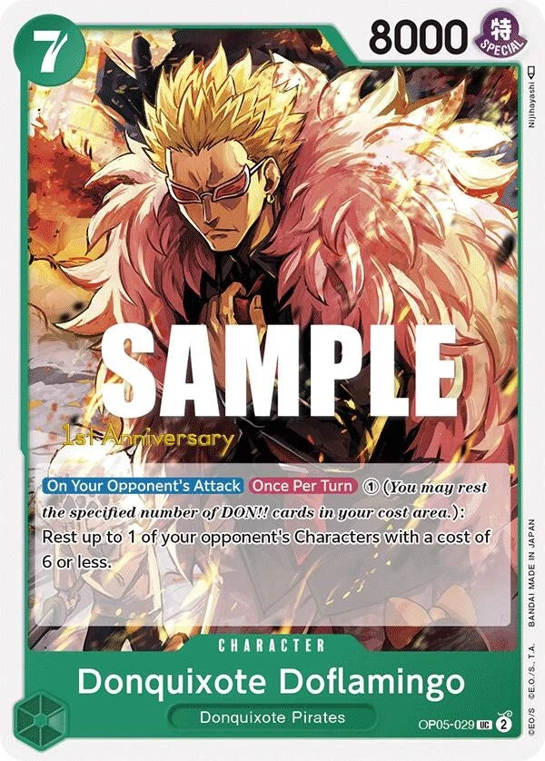 Donquixote Doflamingo (029) (OP05-029) (Awakening of the New Era: 1st Anniversary Tournament Cards) (OP05 ANN)
