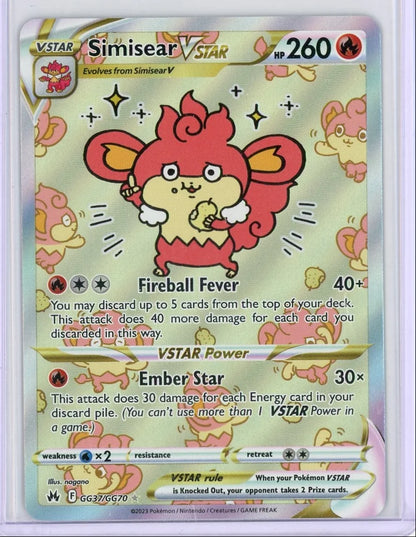 Simisear Vstar Pokémon Crown Zenith Galarian Gallery #GG37/GG70