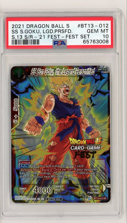SS Son Goku, the Legend Personified S.13 Super Fan Fest #BT13-012 PSA 10