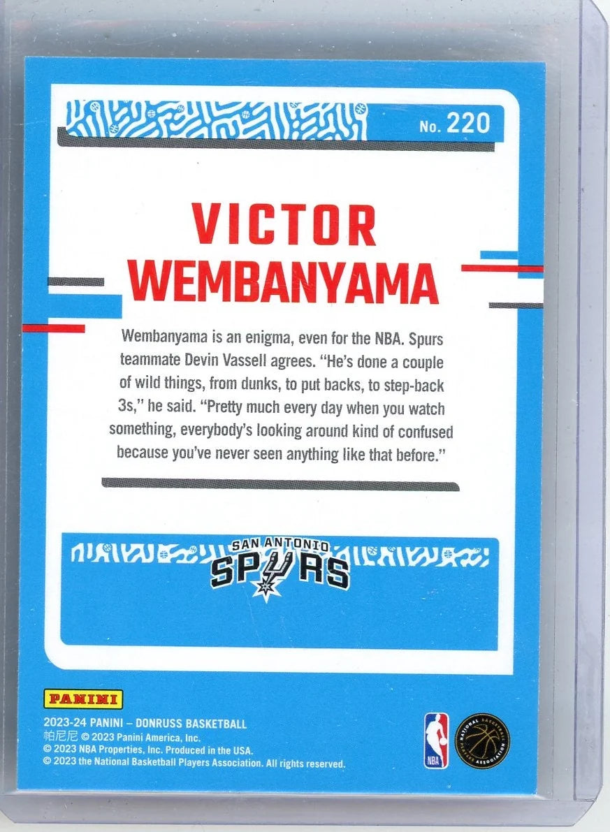 Victor Wembanyama 2023-24 Panini Donruss Rated Rookie No.220
