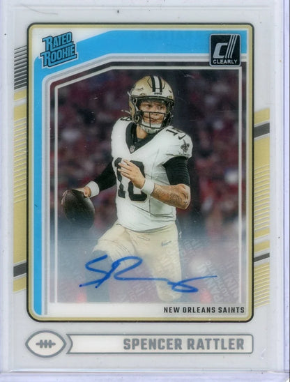 Spencer Rattler Panini Donruss Clearly Auto #94