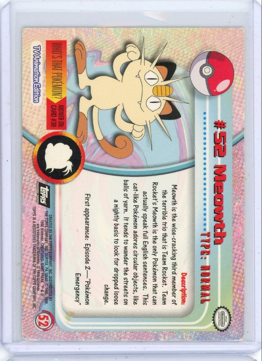 Meowth 1999 Topps foil #52
