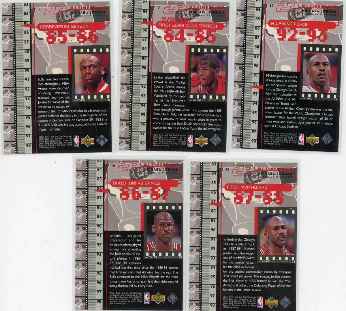 Michael Jordan Upper Deck 1998 Film Bundle