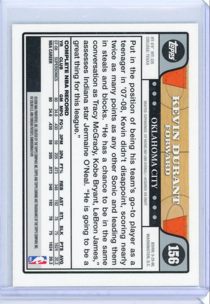 Kevin Durant 2008 Topps Chrome #156