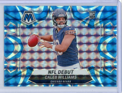 Caleb Williams 2024 Panini Mosaic NFL Debut Reactive Blue RC