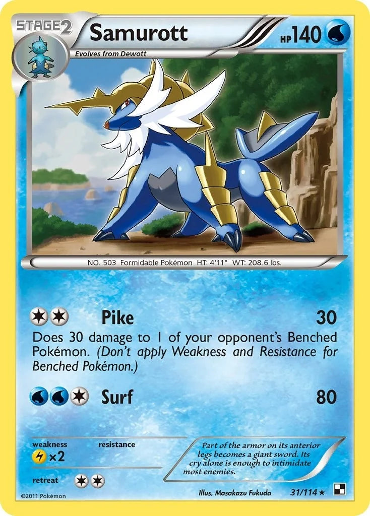 Samurott (31) (31/114) (Black and White) (BLW)