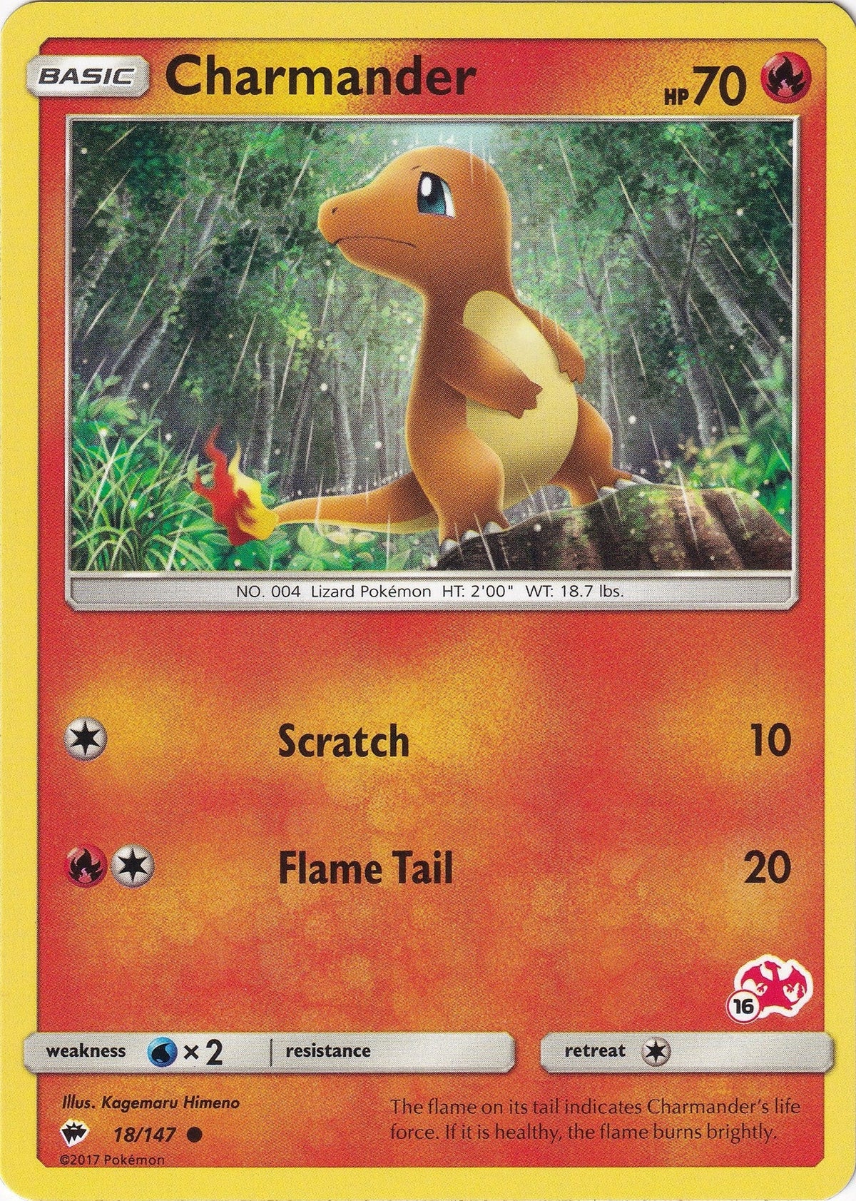 Charmander - 18/147 (#16 Charizard Stamped) (018/147) (Battle Academy) (BTA)