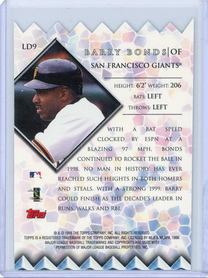 Barry Bonds 1999 Topps Lords of the Diamond