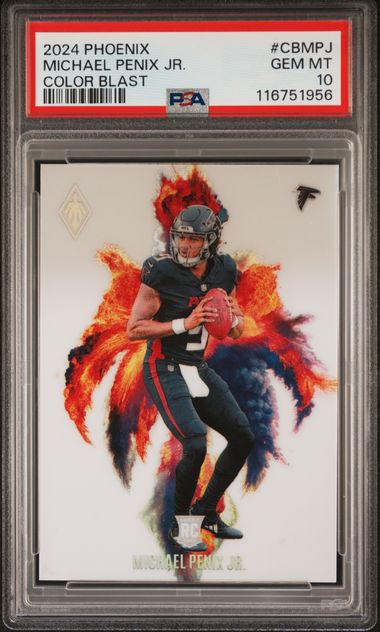 Michael Penix Jr. 2024 Phoenix Color Blast SSP Case Hit RC PSA 10