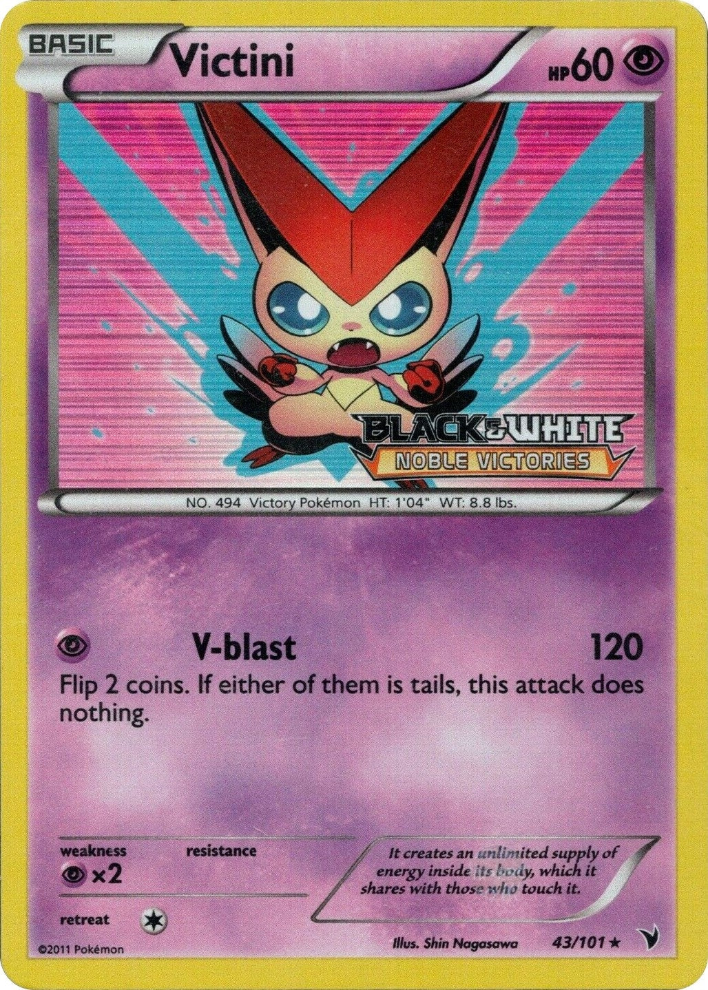 Victini - 43/101 (Prerelease) (43/101) (Black and White Promos) (PR)