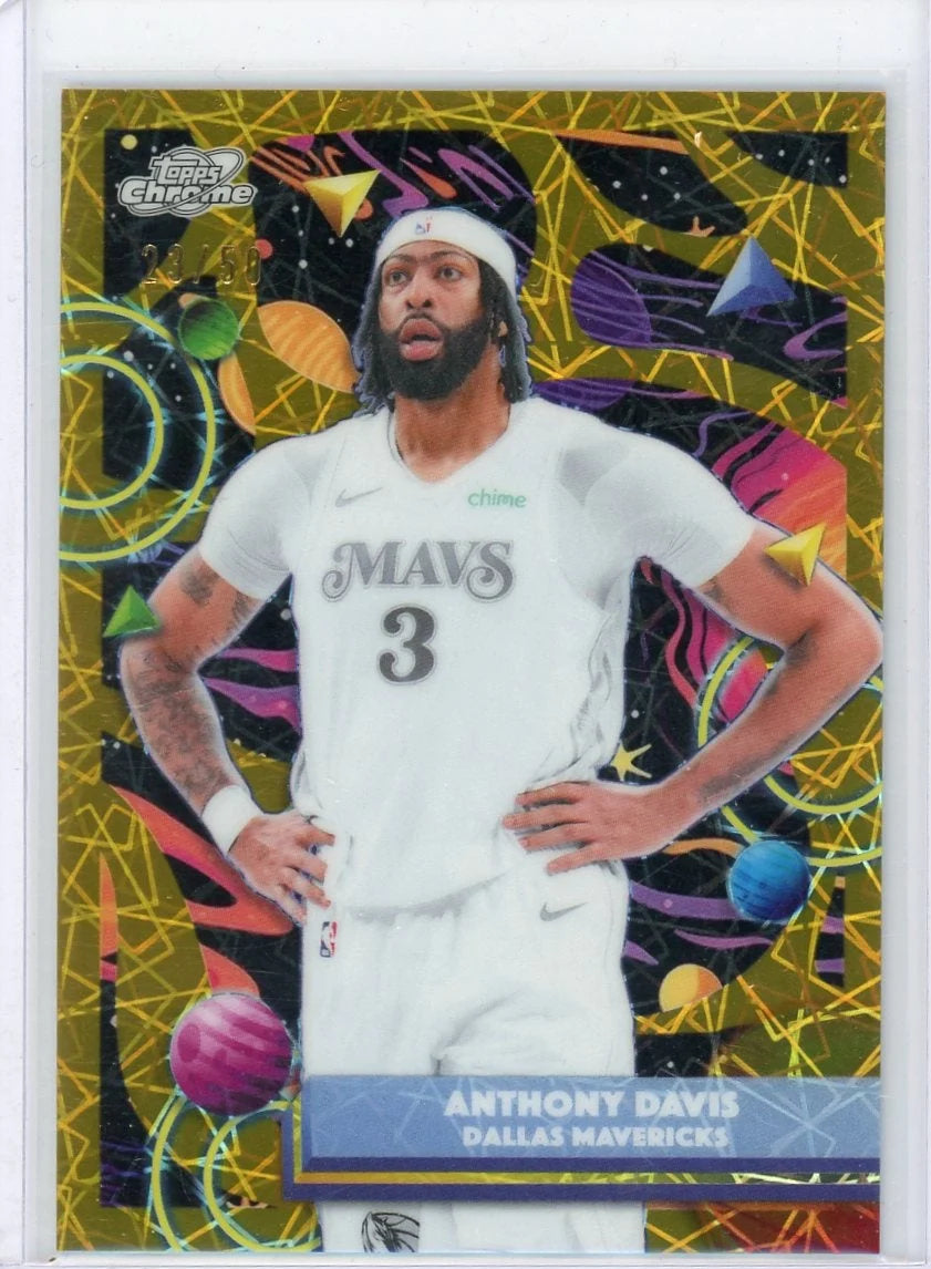 Anthony Davis 2025-26 Topps Chrome Cosmic Gold Interstellar Refractor #'d 23/50
