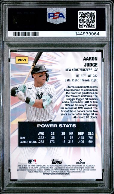 Aaron Judge 2025 Topps Chrome Power Players PSA 9