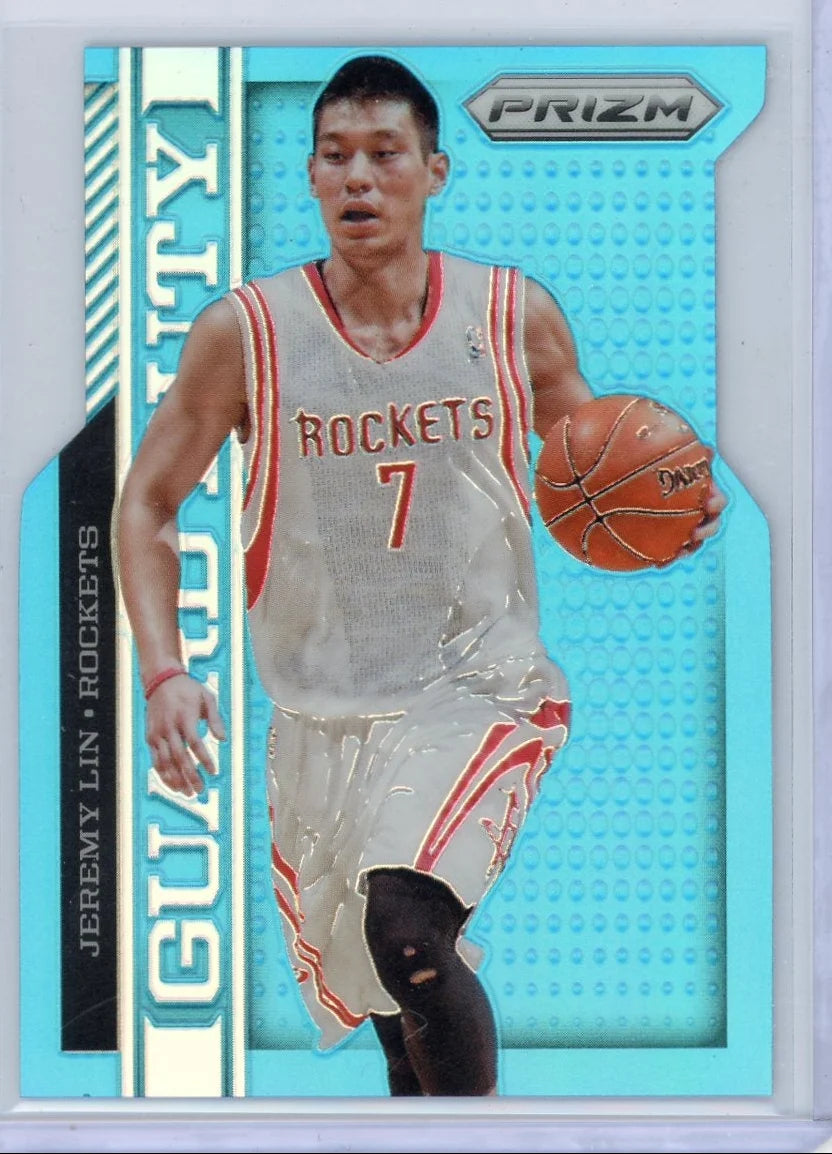 Jeremy Lin 2013-14 Panini Prizm Guard Duty light blue prizm die-cut #'d 199/199