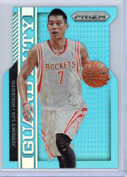 Jeremy Lin 2013-14 Panini Prizm Guard Duty light blue prizm die-cut #'d 199/199
