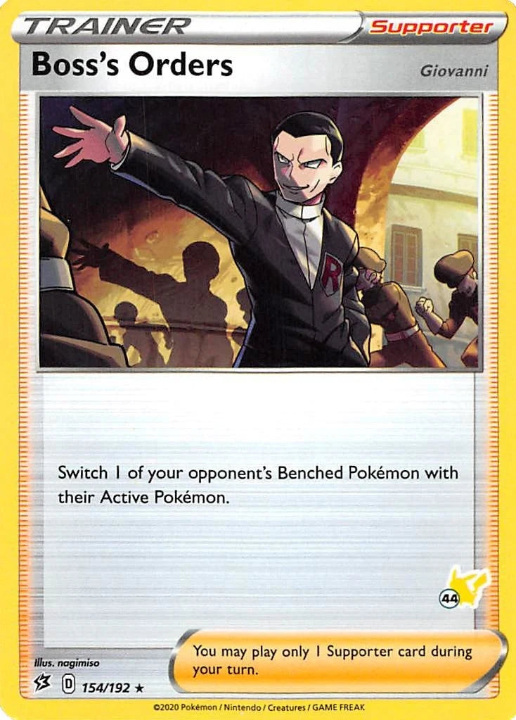 Boss's Orders - 154/192 (#44 Pikachu Stamped) (154/192) (Battle Academy 2022) (BA22)